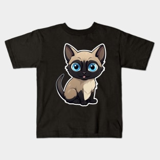 Cute Siamese Cat Lover Funny Siamese Cat Kids T-Shirt